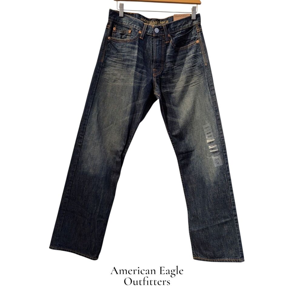 NWT American Eagle Outfitters Relaxed Straight Denim Jeans   Sz 29x30